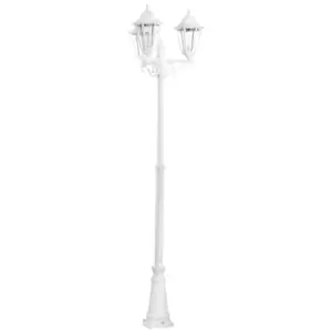 Image of IP44 Outdoor Bollard Light White Aluminium Lantern 3 Arm 60W E27 Tall Lamp Post