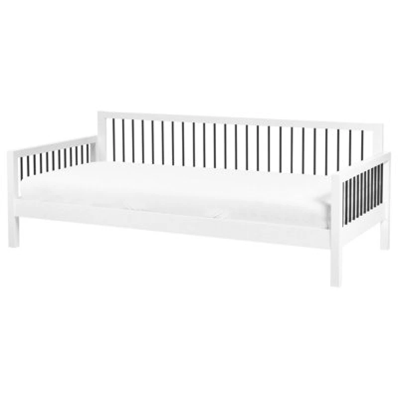 Image of Beliani Daybed Wood Tricot 90 X 200 Cm (Eu Single) White
