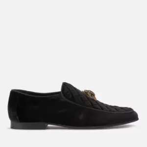 Image of Kurt Geiger London Mens Hugh Eagle Head Velvet Loafers - Black - UK 9
