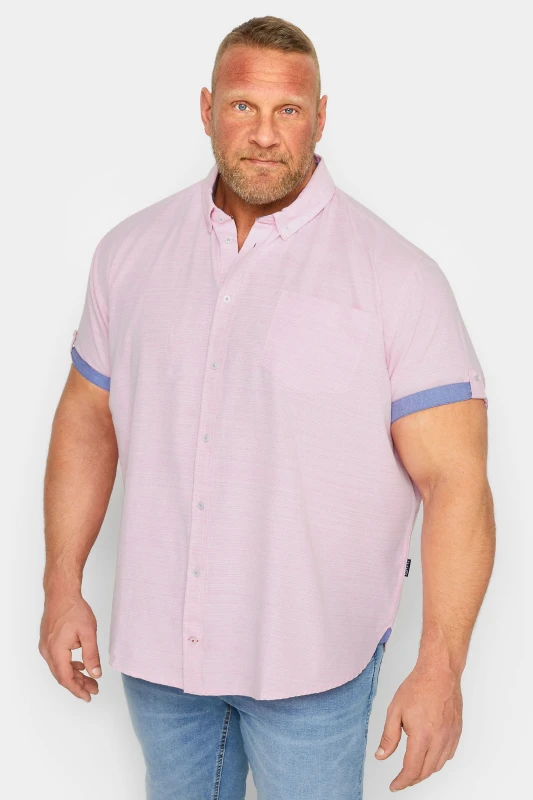 Image of BadRhino BadRhino Men Cotton Slub Shirt in Pink Size: 2X-large Pink XXL Male 5063110348191
