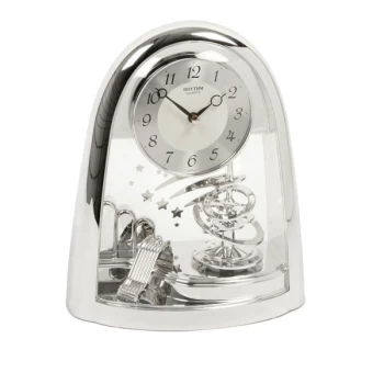 Image of Rhythm Silver Rotating Pendulum Mantel Clock - Space