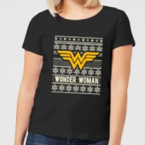 Image of DC Wonder Woman Womens Christmas T-Shirt - Black - M