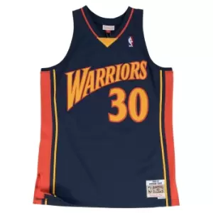 Image of Mitchell And Ness Nba Golden State Warriors 2009-10 Road Swingman Road Jersey Stephen Curry, Navy Warriors, Male, Basketball Jerseys, SMJYGS18170-GSWN