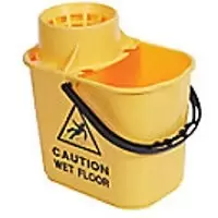 Image of Robert Scott Mop Bucket with Wringer Plastic Yellow 15L