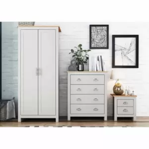 Image of LPD Lancaster 3 Piece Bedroom Furniture Set Grey Oak