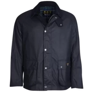 Image of Barbour Mens Crested Strathyre Wax Jacket Navy/Ivy Medium
