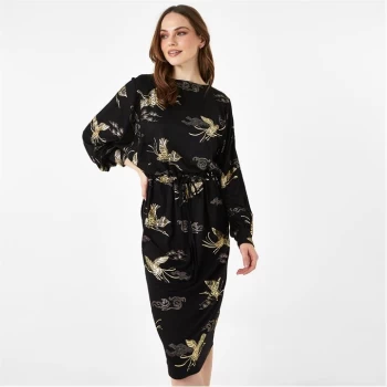 Image of Biba BIBA Batwing Jersey Midi Dress - Crane Print