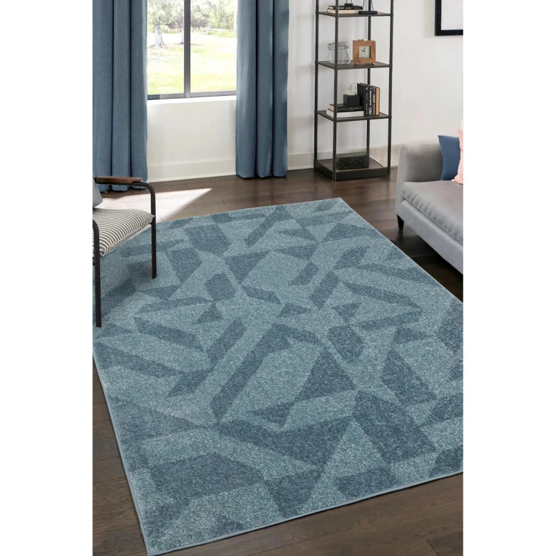 Image of Homemaker Juno Geometric Blue 120x170 Rug, Blue JUNOGEOBLU120