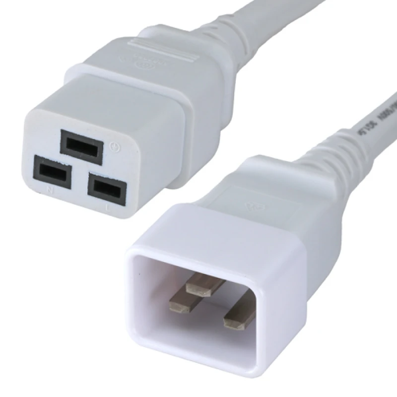 Image of Cablenet 1m IEC C20 - IEC C19 White PVC 1.5mm Power Leads