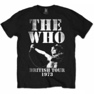 Image of The Who British Tour 1973 Black Mens TShirt Size: Medium