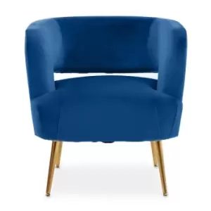 Image of Interiors by PH Boutique Blue Velvet Accent Chair