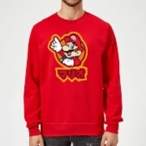 Image of Nintendo Super Mario Mario Kanji Sweatshirt - Red - M