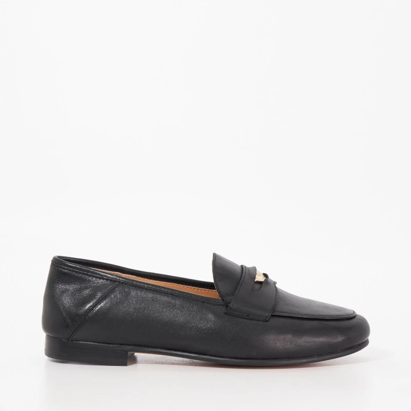 Image of Dune London Womens Greek Loafers Black Leather female 6 (39)