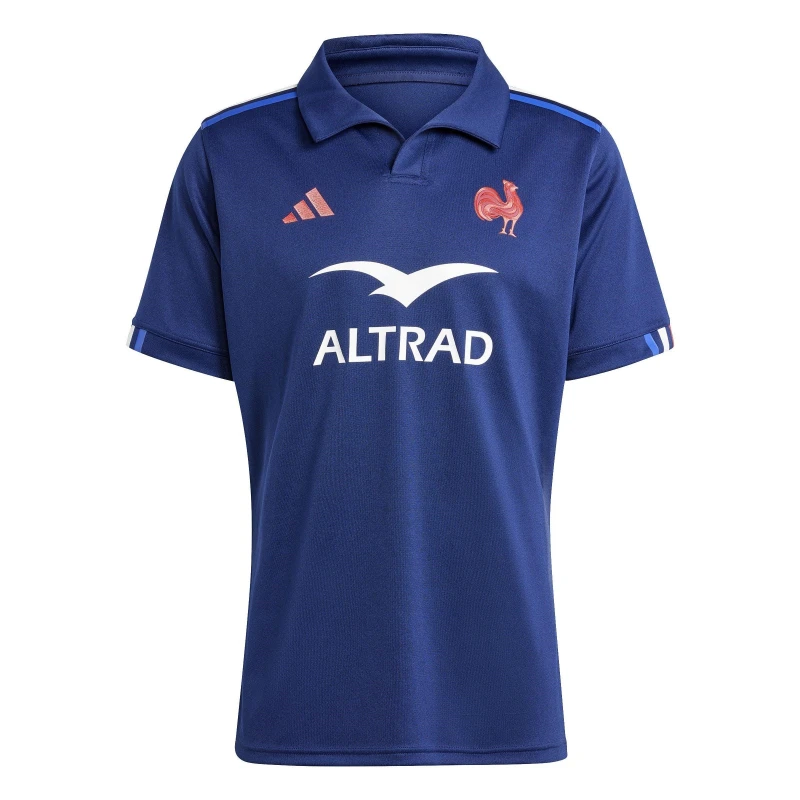 Image of adidas France Rugby Home Shirt 2024 Adults - Blue Blue S