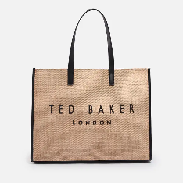 Image of Ted Baker Pallmer Raffia Large Icon Bag Tan female 275175