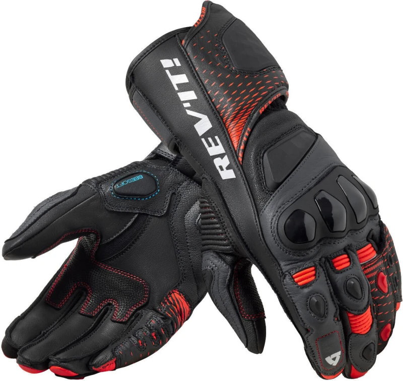 Image of Revit Control Motorcycle Gloves, black-red, Size M for Men