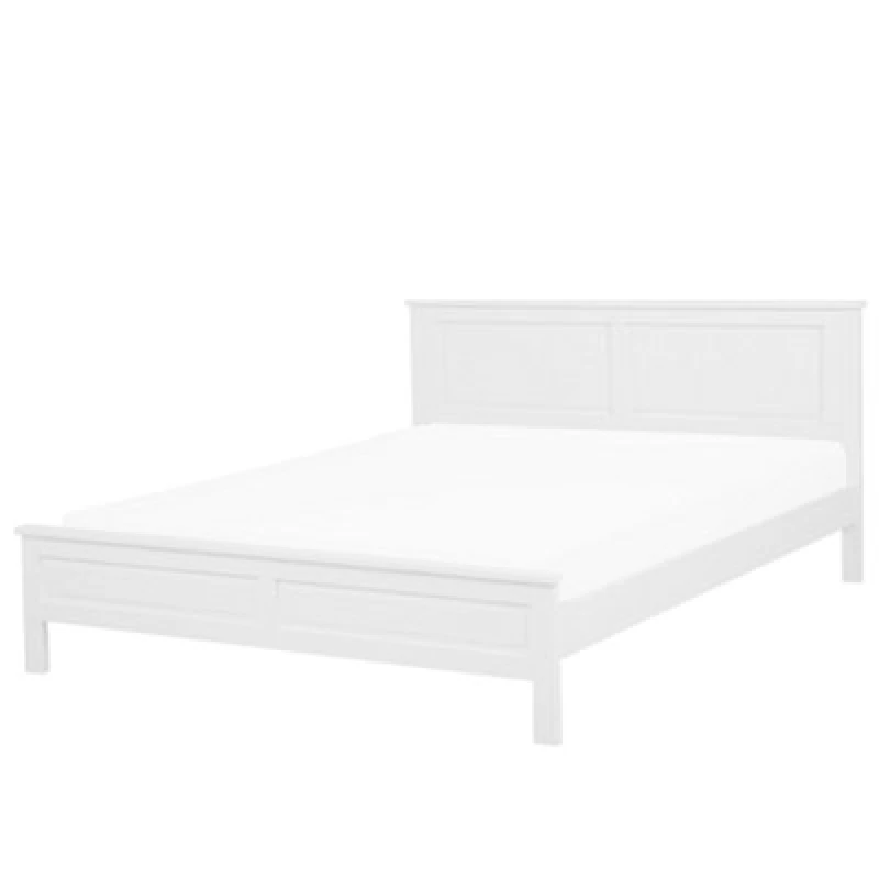 Image of Beliani Bed Pine Wood Olivet 160 X 200 Cm (Eu King Size) White