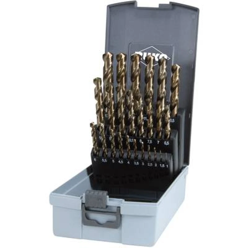 Image of RUKO RUKO 215215RO HSSE-Co 5 Metal twist drill bit set 25 Piece DIN 338 Cylinder shank 1 Set 215215RO