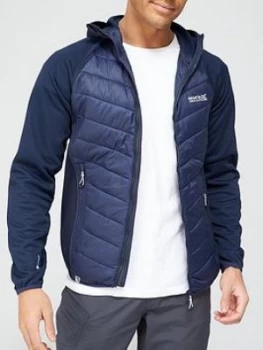Image of Regatta Andreson Hybrid Hooded Jacket - Navy, Size S, Men