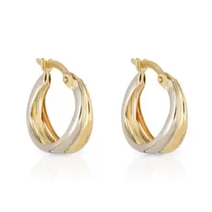 Image of JG Fine Jewellery 9ct Yellow & White Gold Double Row Hoop Earrings