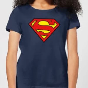 Image of Justice League Superman Logo Womens T-Shirt - Navy - XL