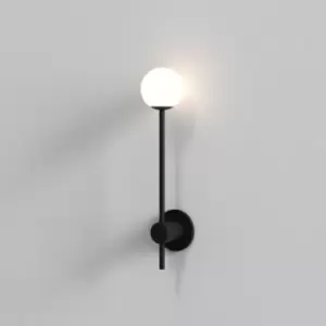 Image of Orb Single Bathroom Wall Lamp Matt Black IP44, G9