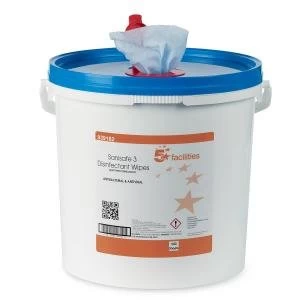 Image of Facilities Sanisafe 3 Disinfectant Wipes Anti bacterialAnti Viral Tub