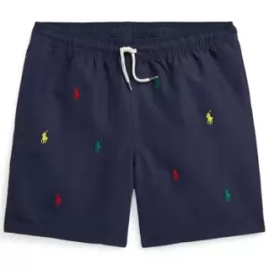 Image of Polo Ralph Lauren Boys All Over Logo Swim Shirts - Blue