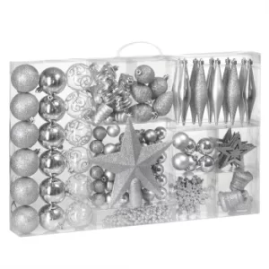 Image of Christmas Baubles 102Pcs Silver