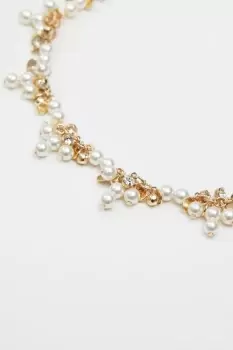 Image of Gold Cream Pearl Crystal Shaker Necklace