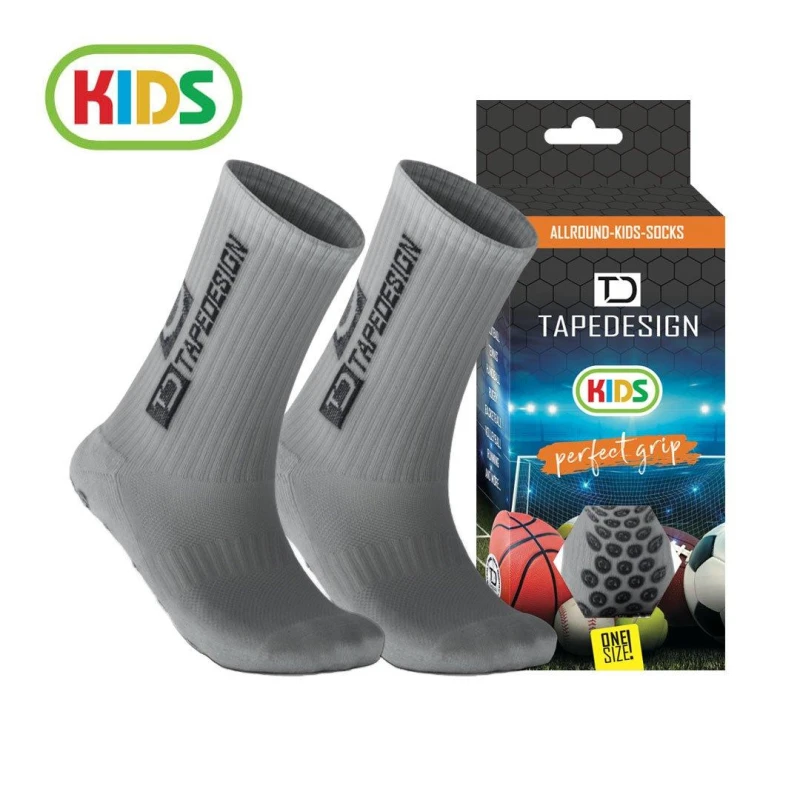 Image of TapeDesign Classic Grip Socks Juniors - Grey Grey One Size