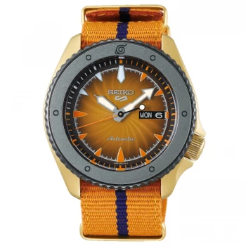 Image of Seiko 5 Sports Boruto & Naruto Automatic Orange Dial Nylon Strap Mens Watch SRPF70K1