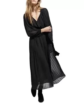 Image of The Kooples Glam Pleated Belted Maxi Dress