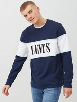 Image of Levis Border Color Block Sweatshirt - Navy