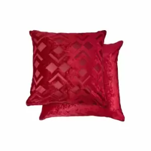 Image of Emma Barclay Valencia Cushion Cover 17 x 17 Red (Pair)