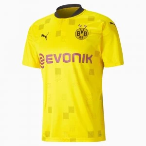 Image of PUMA BVB Cup Replica Youth Jersey, Cyber Yellow/Black, size Small, Clothing