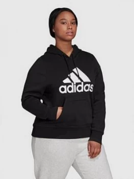 Image of adidas Badge Of Sport Overhead Hoodie - Black, Size 2X, Women