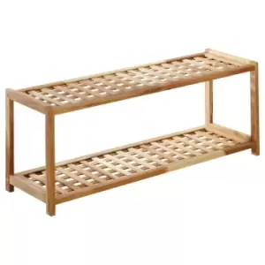 Image of Premier Housewares 2-Tier Shoe Rack - Natural Walnut