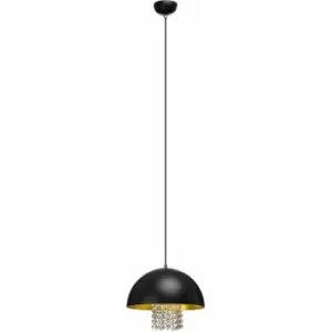 Image of Black Metal with Crystals Pendant Light - Premier Housewares