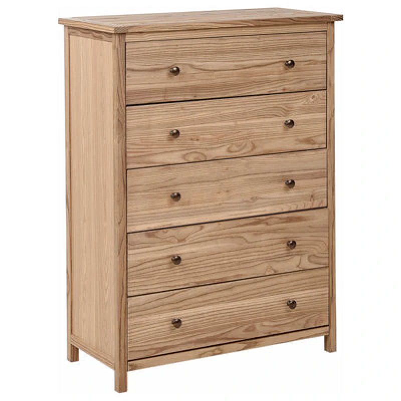 Image of Beliani 5 Drawer Chest Salton Sassafras Wood Brown