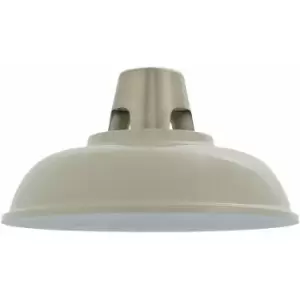 Image of Hanging Ceiling Pendant Light Shade Gloss Grey & Satin Nickel Industrial Dome