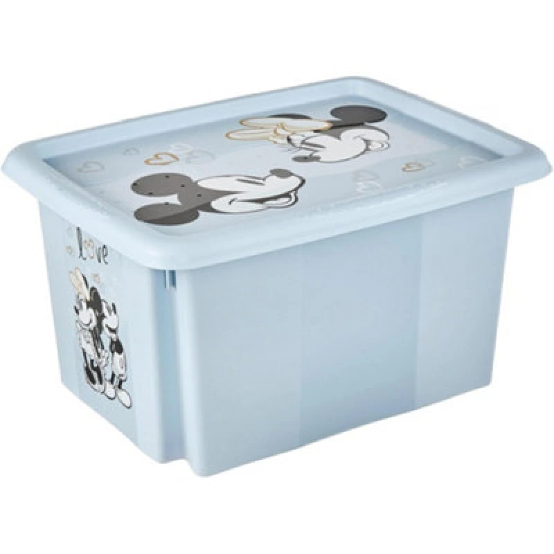 Image of Keeeper Mickey Mouse Storage Box With Lid 15 Litre Cloudy Blue