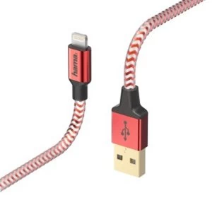 Image of Hama Reflective Charging/Data cable Lightning 1.5m red