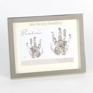Image of Bambino Silver Colour Hand Print Frame- Me & My Brother 7x5"