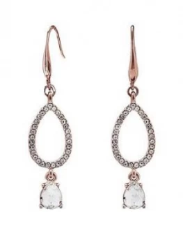 Image of Mood Mood Rose Gold Plated Crystal Pave Pear Shape Drop Earring