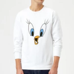 Image of Looney Tunes Tweety Face Sweatshirt - White - XL