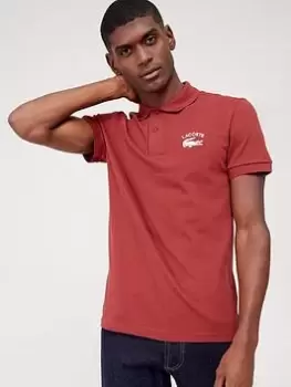 Image of Lacoste Logo Polo Shirt, Red Size M Men