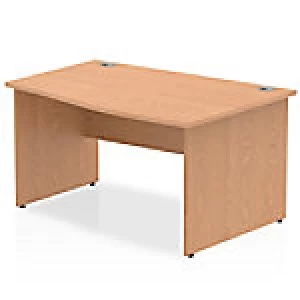 Image of Impulse Panel End 1400 Right Hand Wave Desk Oak