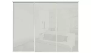 Image of Sliding Doors and track W2672 White Frame Mirror