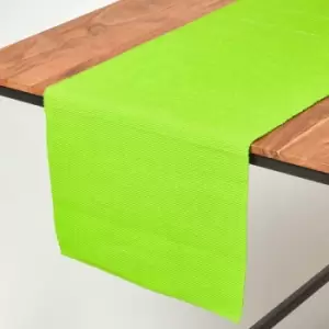 Image of Cotton Plain Lime Green Table Runner - Lime Green - Homescapes
